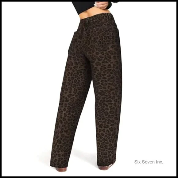 High Waisted Barrel Jeans Wide Straight Leg Boyfriend Fit Y2K Chic - Picture 2 of 6